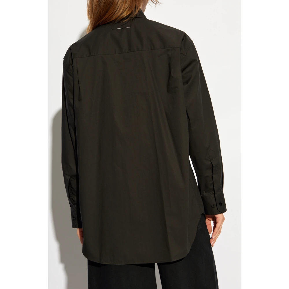 MM6 Maison Margiela Katoenen Overhemd Black Dames