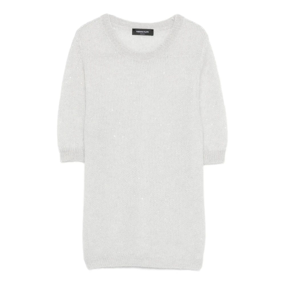 Fabiana Filippi White Round-Neck Knitwear - Female - Round-Neck Knitwear - S - Knitwear