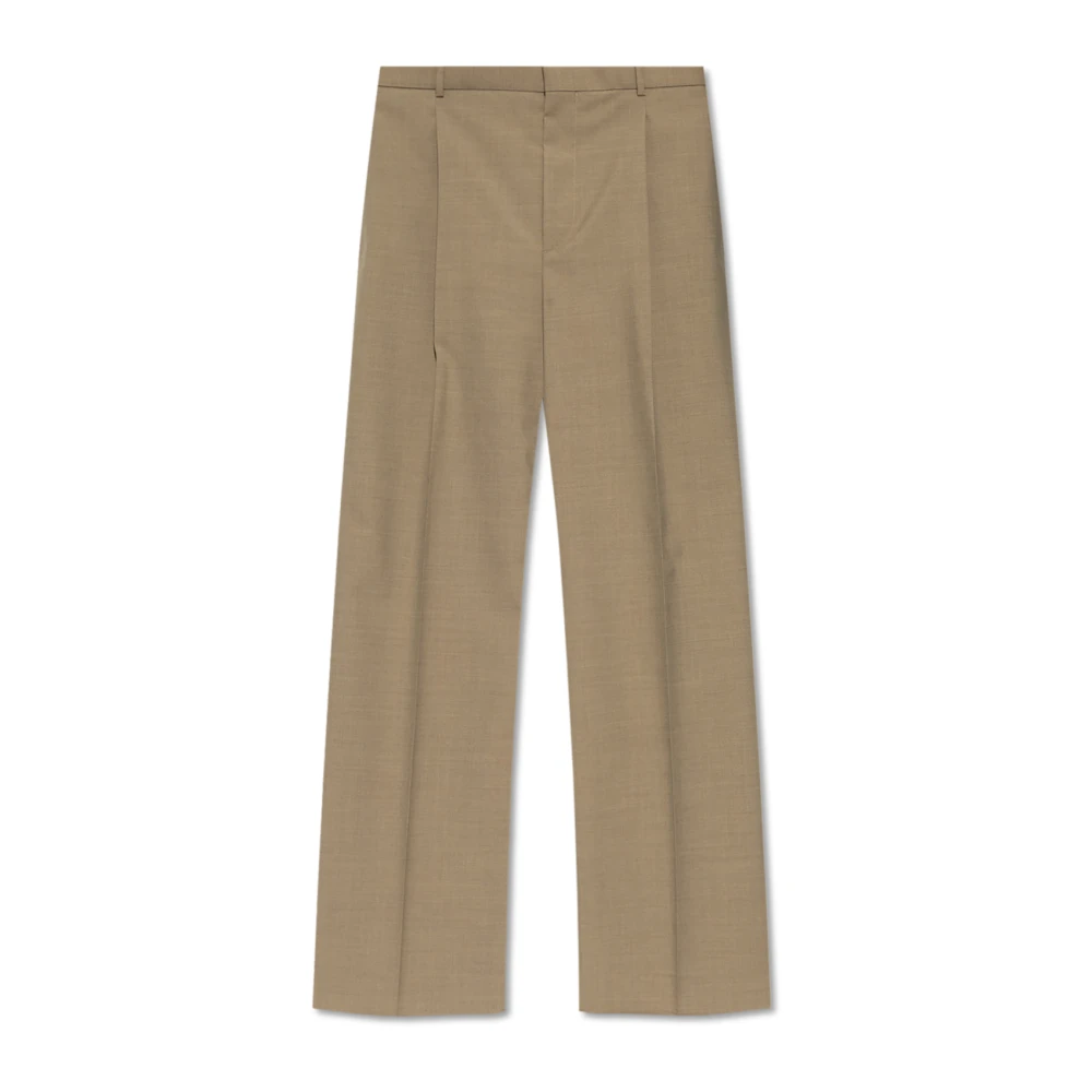 Bottega Veneta Wollen broek met vouw Brown Heren