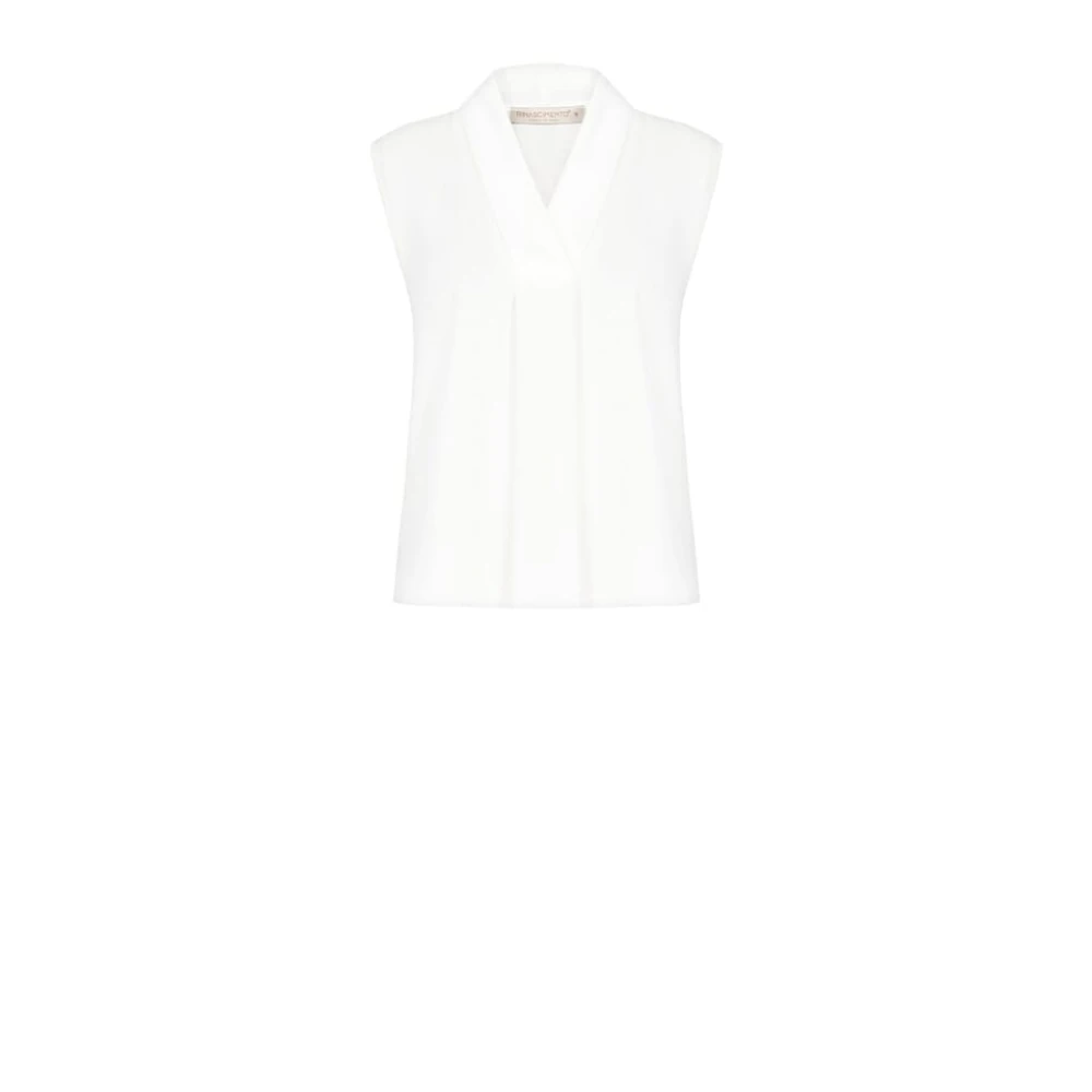 RINASCIMENTO V-hals Top Collectie Herfst Winter 2024 25 White Dames