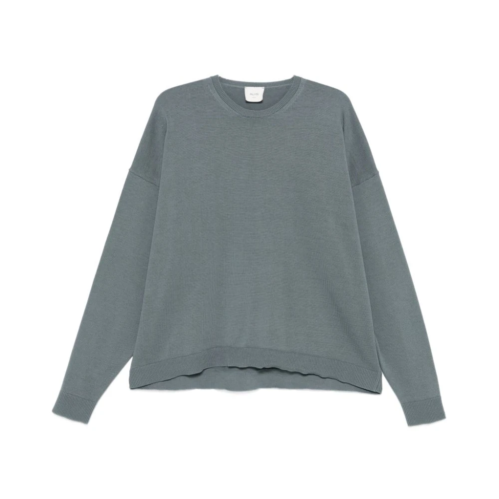 Alysi Women's Gray Round-Neck Knitwear, Xs, Crew Neck Jumper
