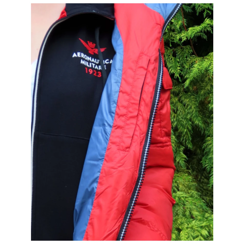 aeronautica militare Waterdichte Color-Block Hoodie Red Dames