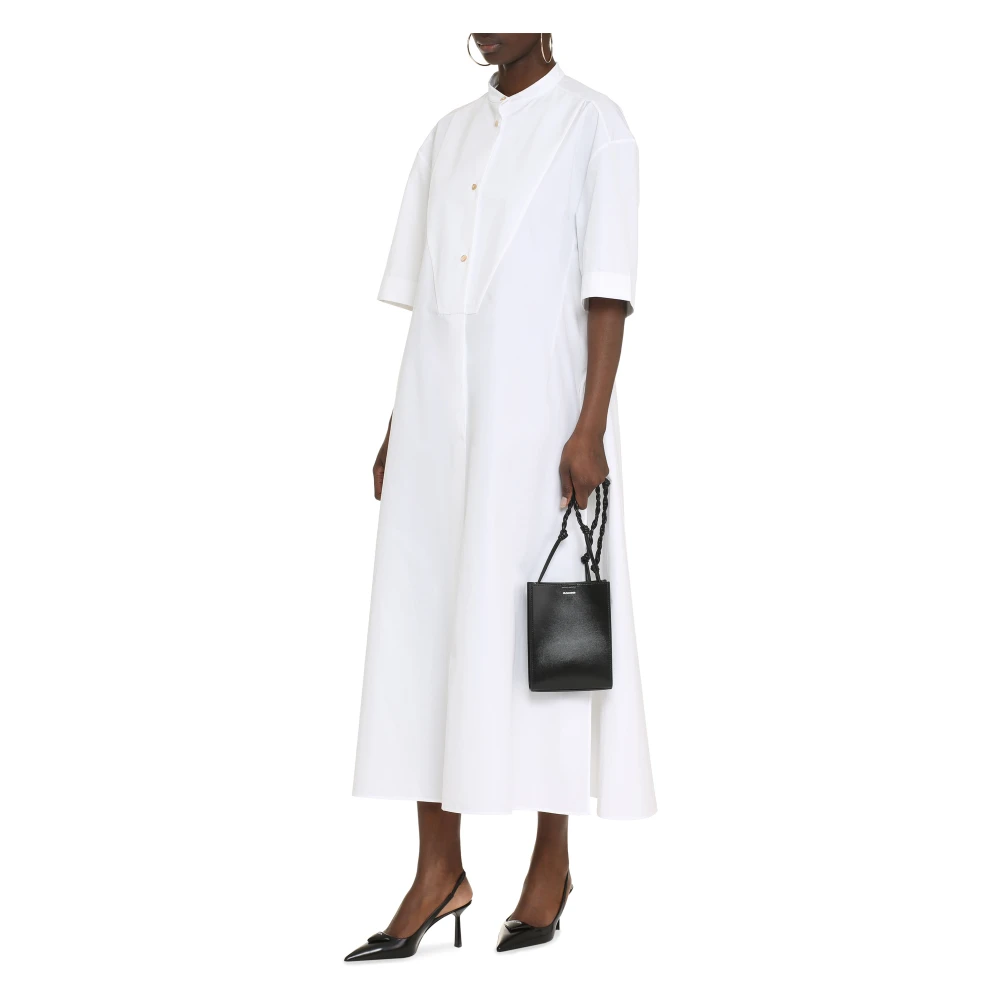 Jil Sander Katoenen overhemdjurk met manchetten White Dames