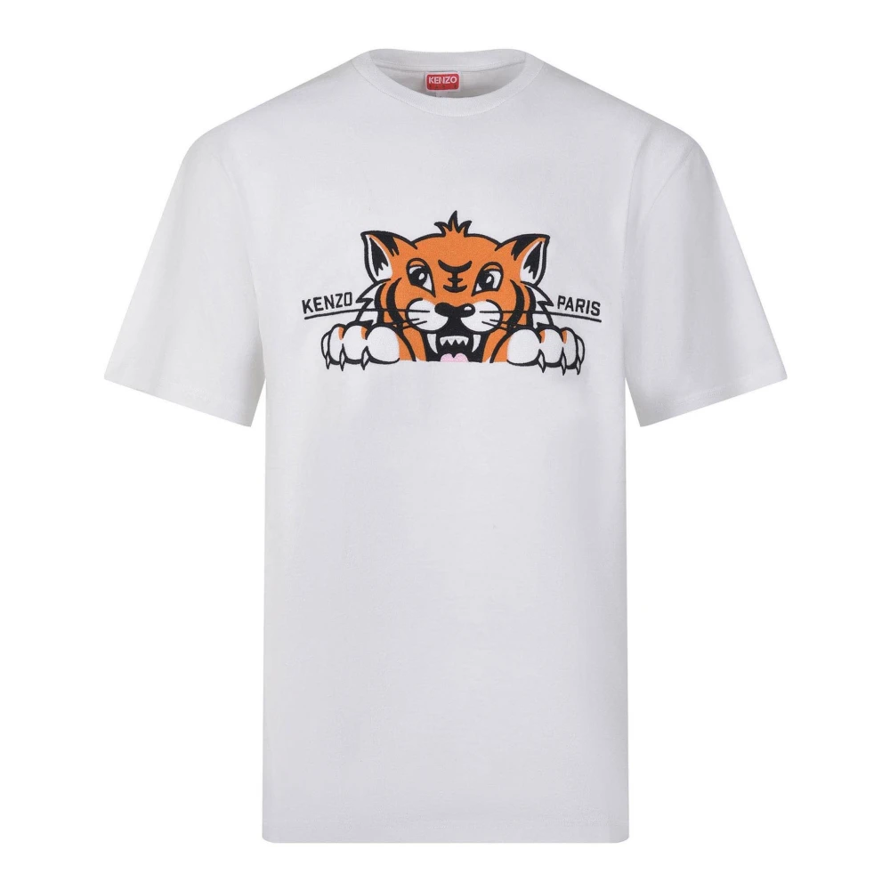 Kenzo Geborduurd Logo Wit T-shirts en Polos White Heren