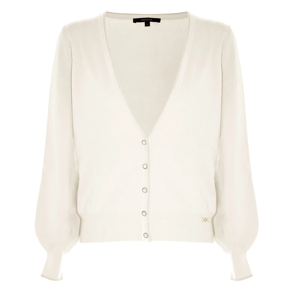 Kocca Verfijnde Gebreide Vest met Contrasterende Afwerking White Dames