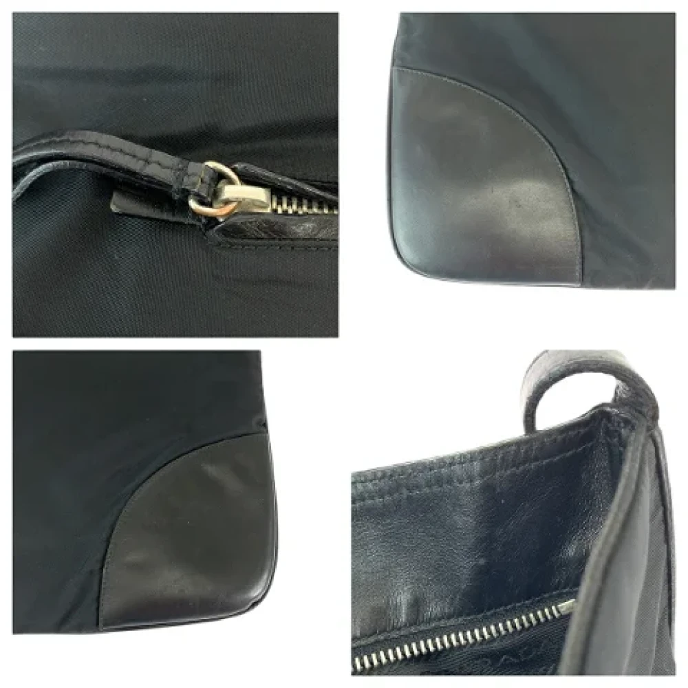Prada Vintage Pre-owned Canvas crossbody-bags Black Heren