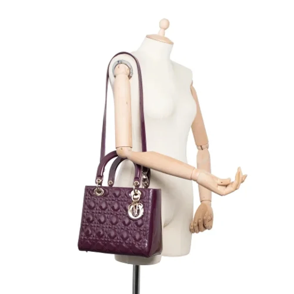 Dior Vintage Pre-owned Leather dior-bags Purple Dames