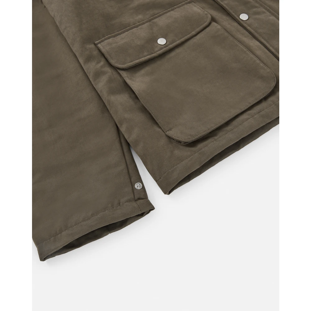 Les Deux Field Jacket met Ribfluwelen Kraag Green Heren