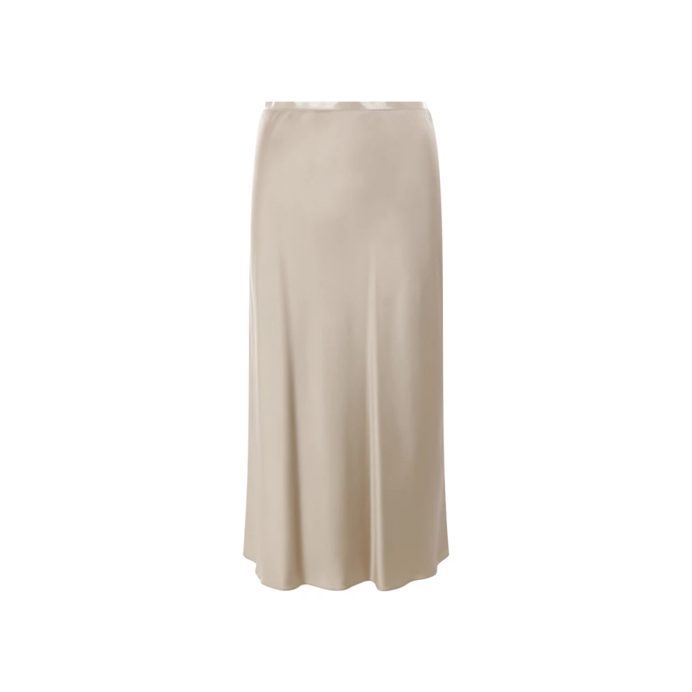 Max Mara Beige Zijden Midi Rok Beige Dames