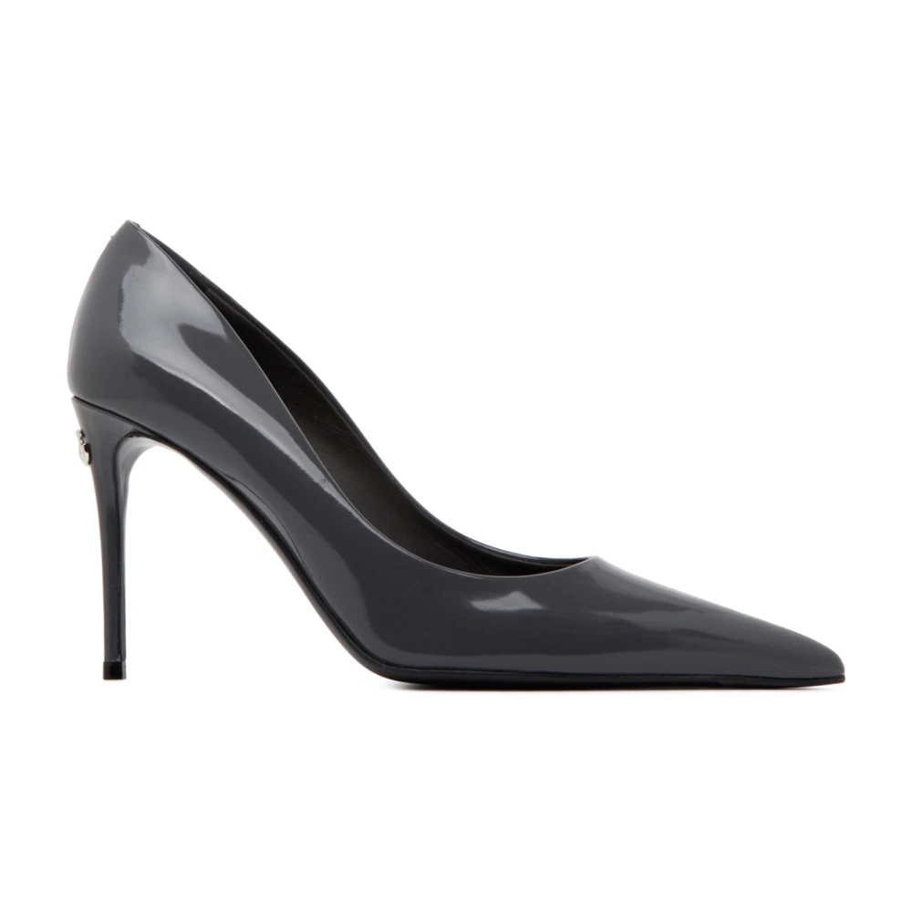 Dolce & Gabbana Women's Gray Pumps, 6 1/2 Uk, Calf Leather Pointed Toe Pumps