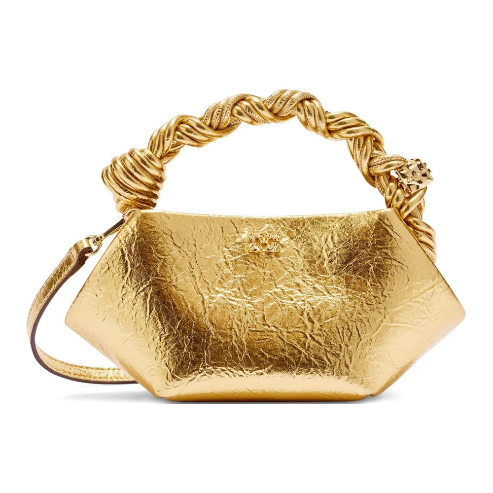 Ganni Women's Yellow Handbags, One Size, Metallic Mini Bou Bag