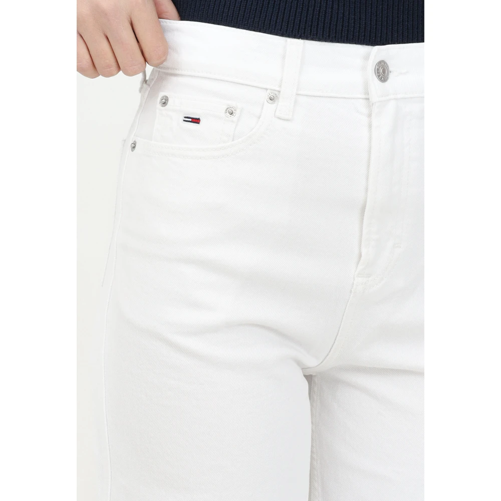 Tommy Jeans Witte Denim Jeans Wijde Pijp White Dames