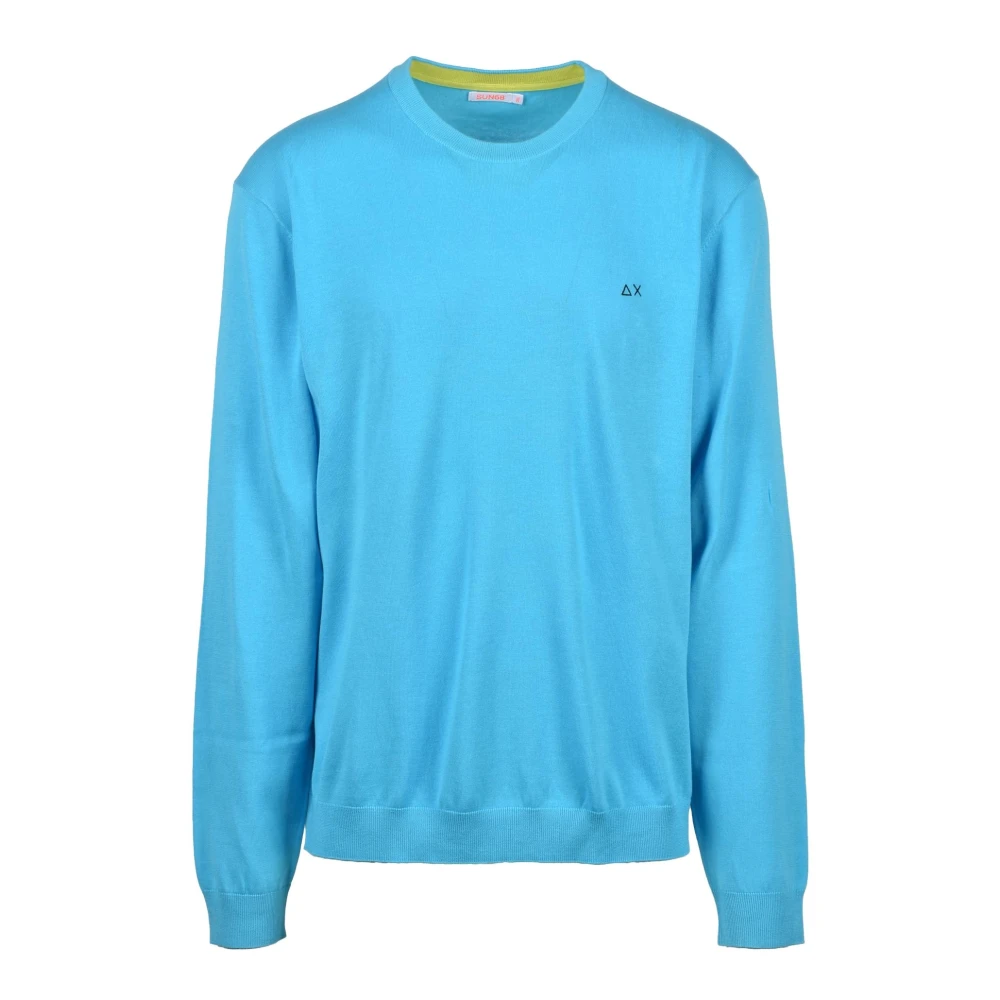 Sun68 Katoenen Gebreide Trui Blue Heren