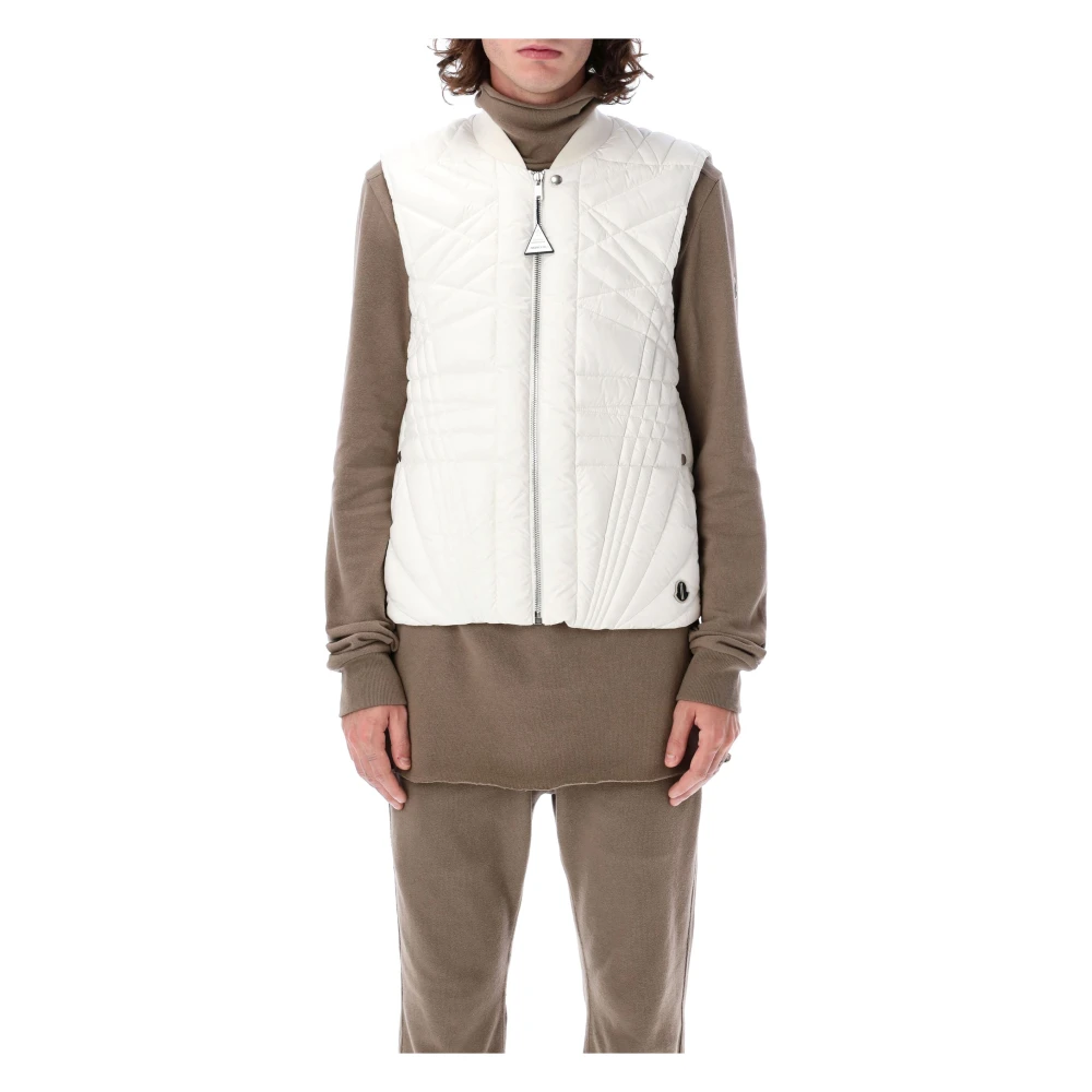 Moncler Vit Flight Vest med Dunfyllning White, Herr