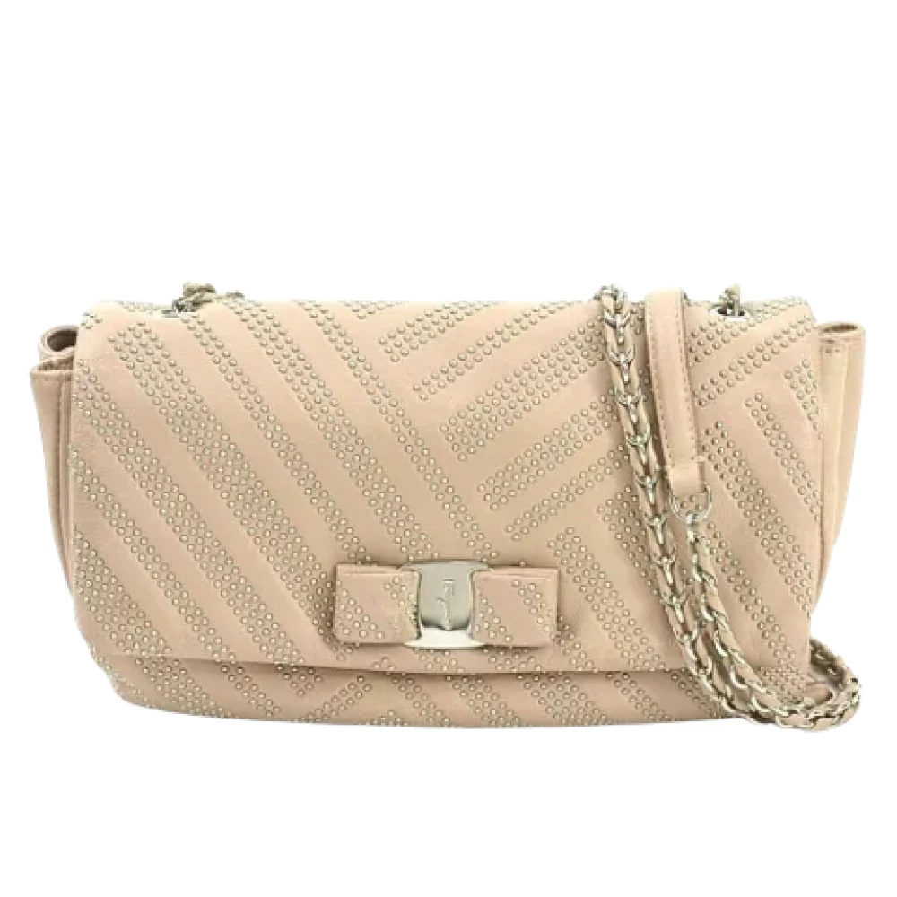 Salvatore Ferragamo Pre-owned Leather shoulder-bags Pink Dames