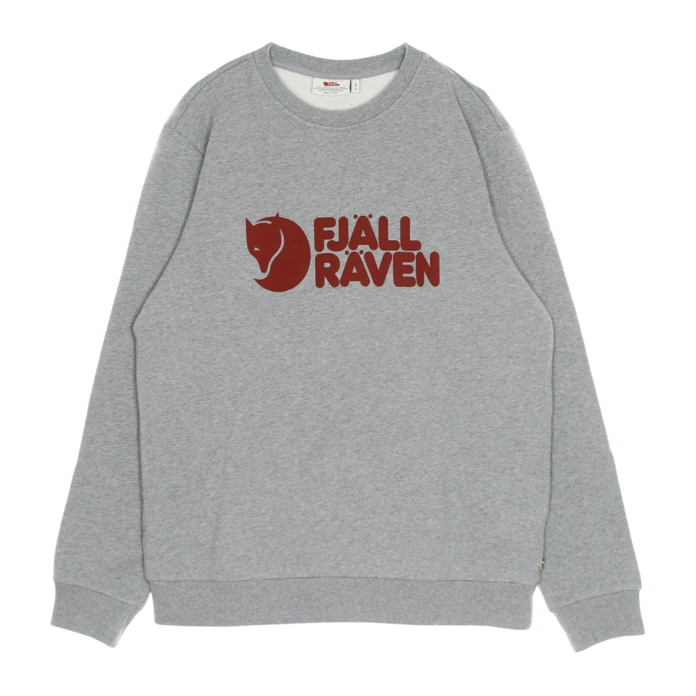 Fjällräven Grå Melange Logo Crewneck Sweatshirt Gray, Herr