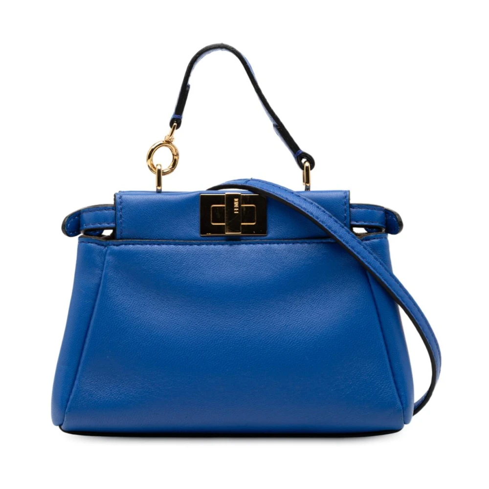 Fendi Vintage Women's Blue Pre-Owned Leather Handbag