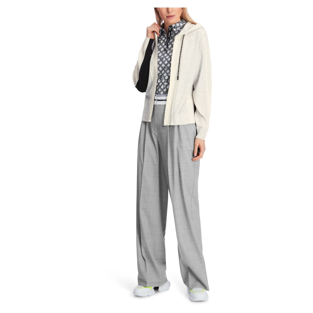 Marc Cain Sportieve Wol Kasjmier Ritsvest Gray Dames