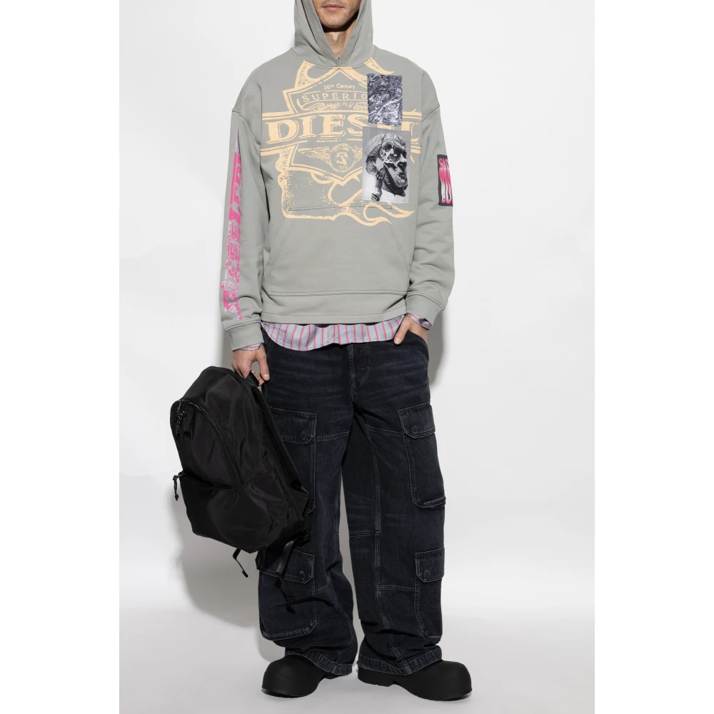 Diesel Hoodie S-Baxt-Hood-R1 Gray Heren