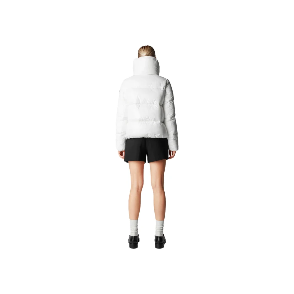 Save The Duck Korte Glanzende Jas voor Dames White Dames