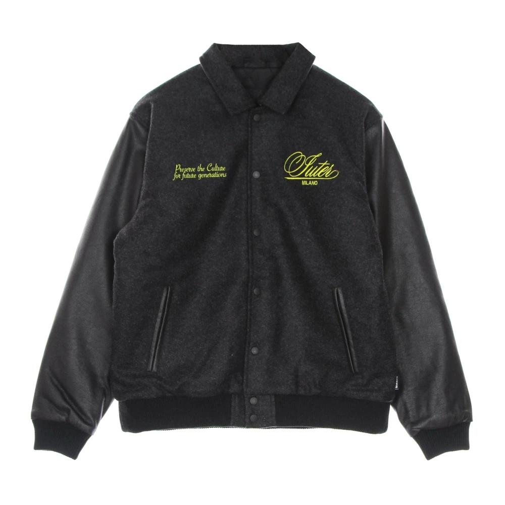 Iuter Zwarte Varsity Jack Leren Mouwen Black Heren