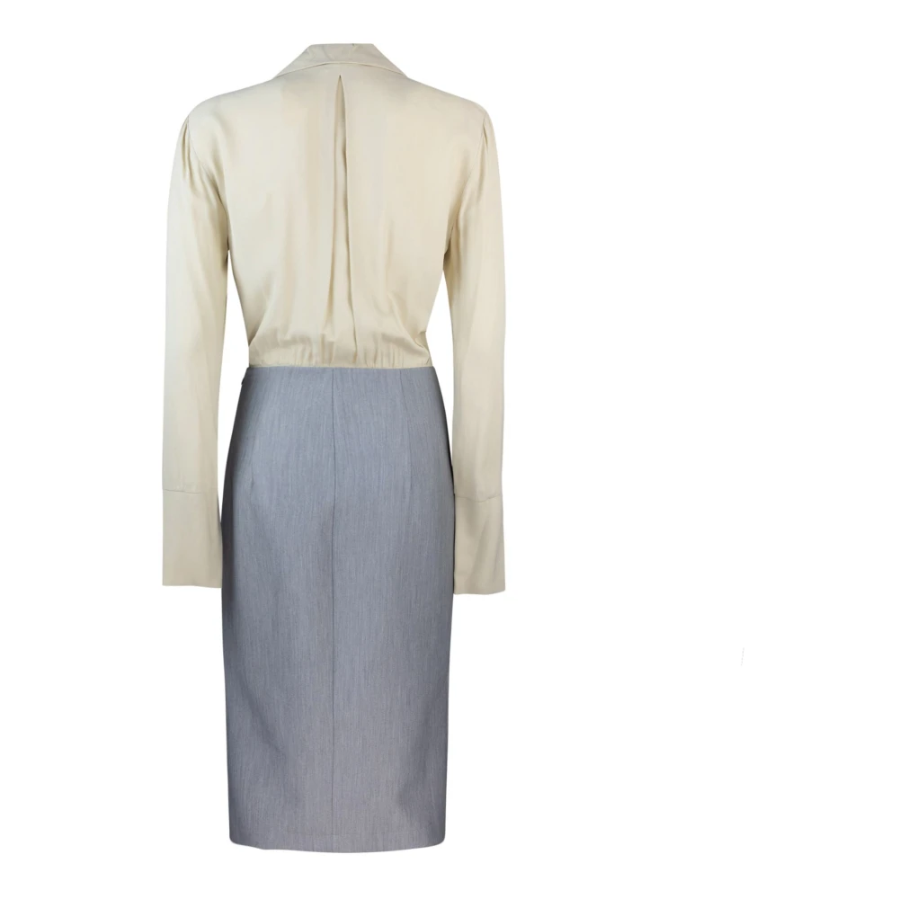 PATRIZIA PEPE Grijze Bicolor Omslagjurk Gray Dames