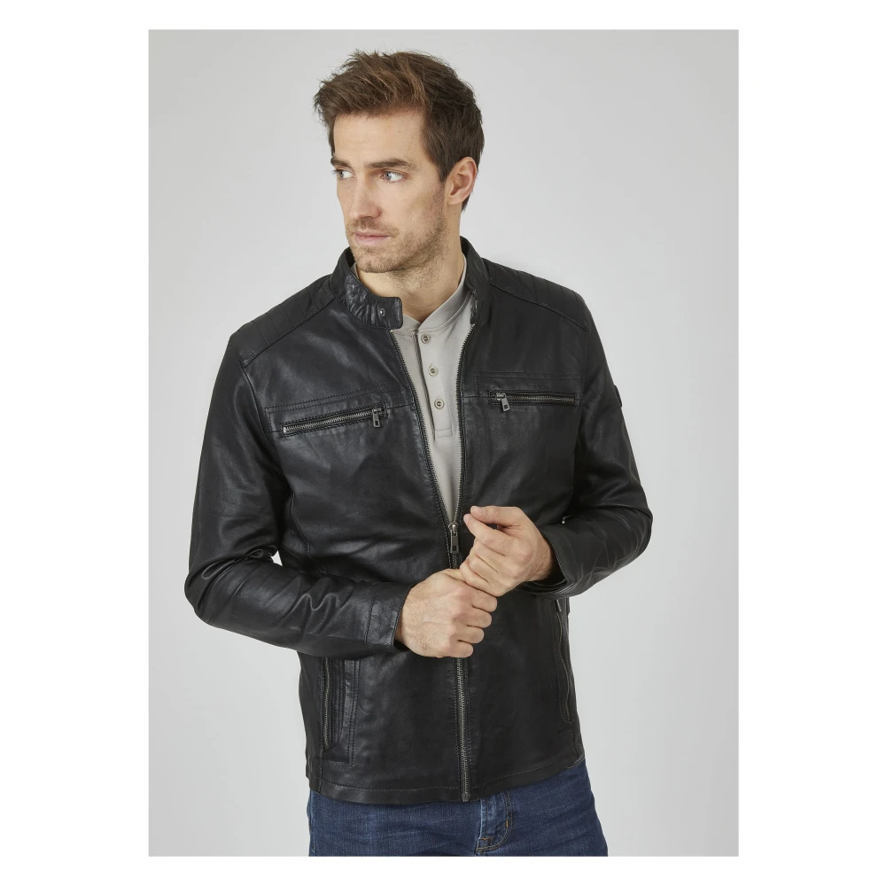 Bugatti Heren Leren Jas Bualberto Black Heren
