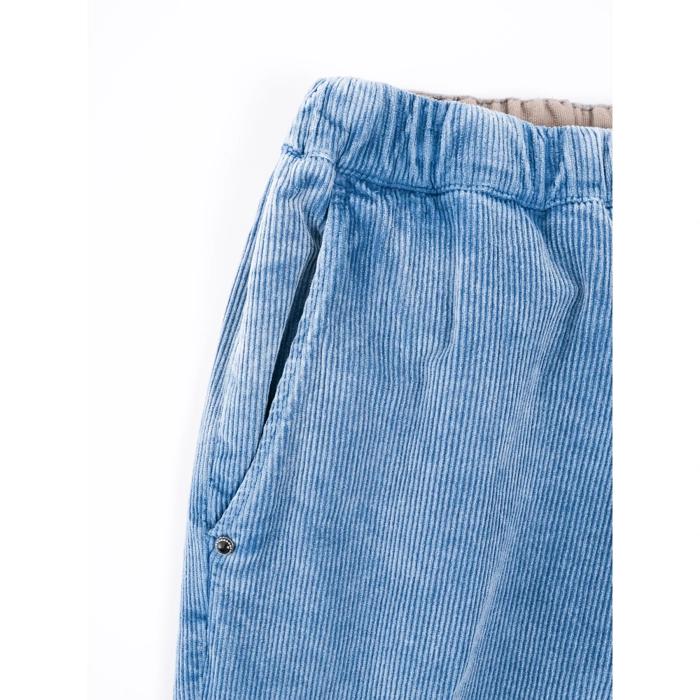 White Sand Faded Corduroy Tapered Fit Broek Blue Dames
