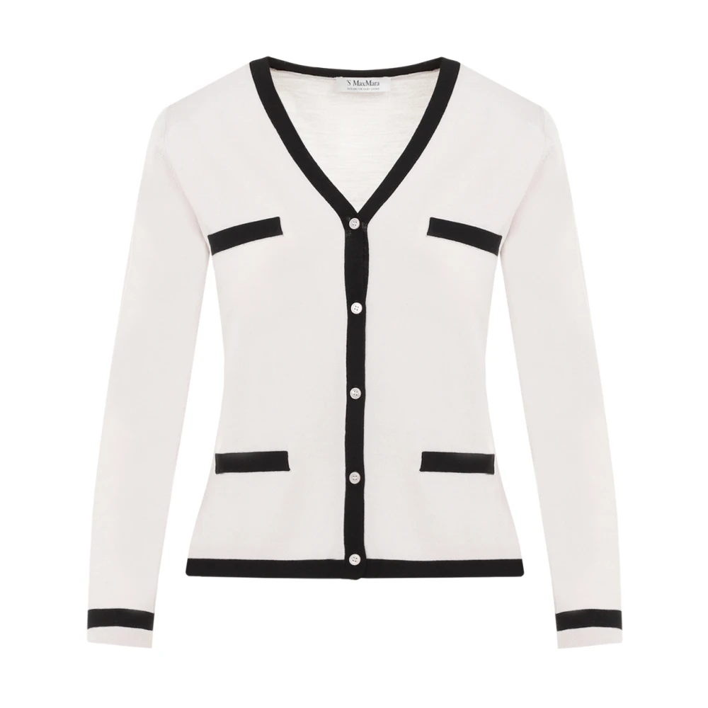 Max Mara Ecru Wol V-Hals Vest Beige Dames