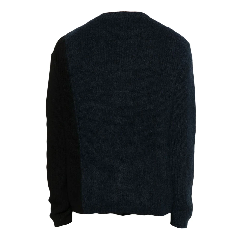 Paul Smith Blauwe Gebreide Trui Asymmetrisch Ontwerp Blue Heren