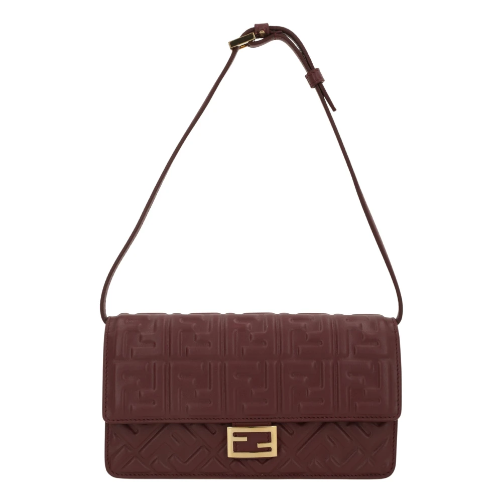 Fendi Röd Wallet On Chain Baguette