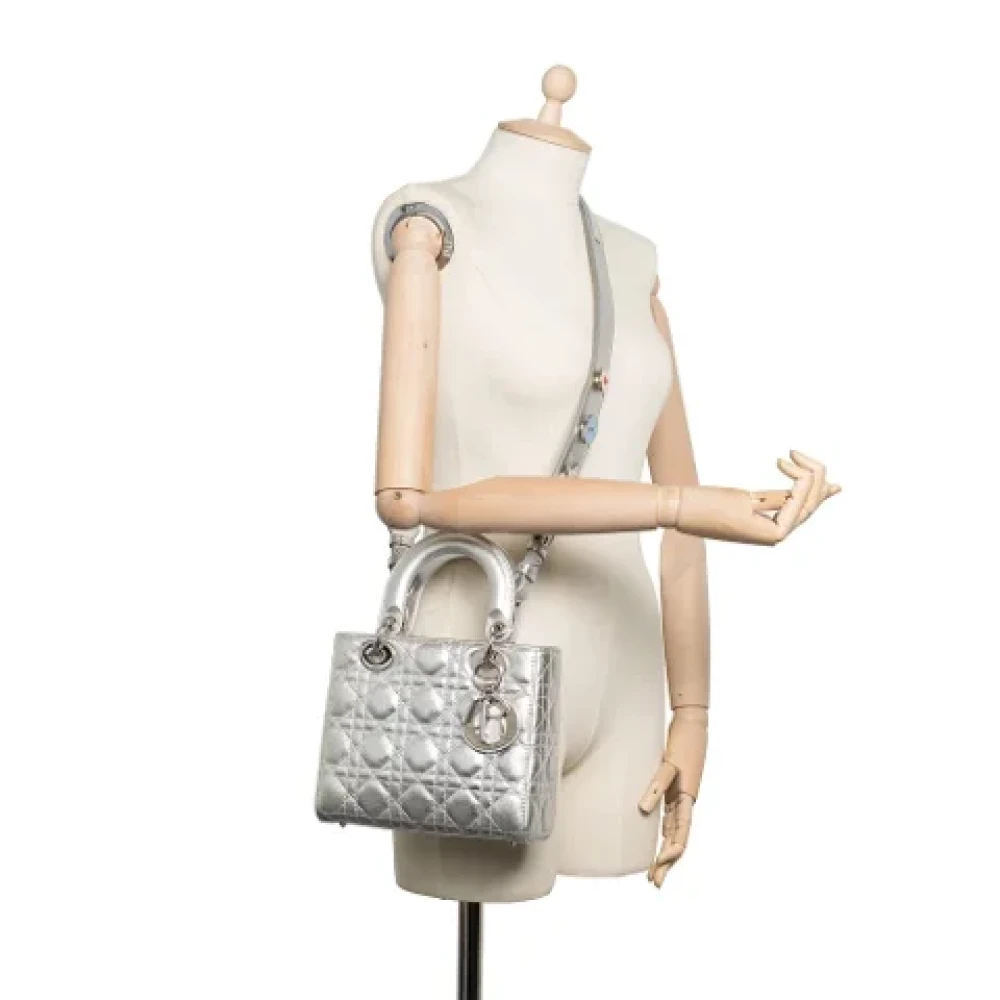 Dior Vintage Pre-owned Leather dior-bags Gray Dames
