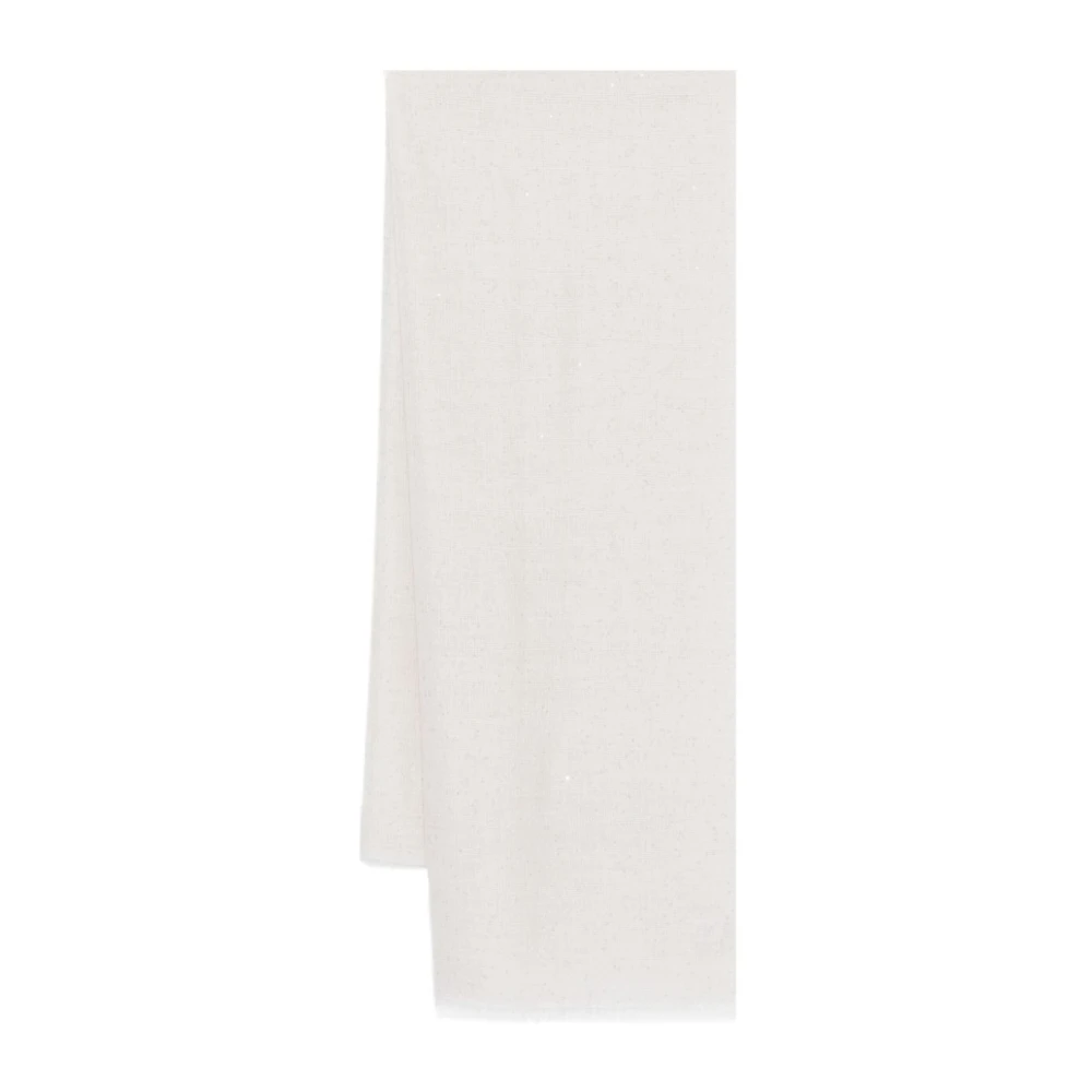 Brunello Cucinelli Vit Stola elegant scarf accessoar White, Dam