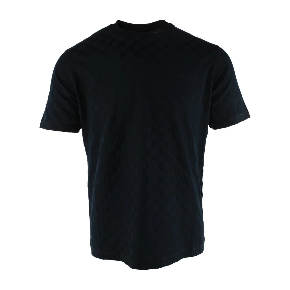 Armani Navy Katoenen T-shirt voor Heren Blue Heren