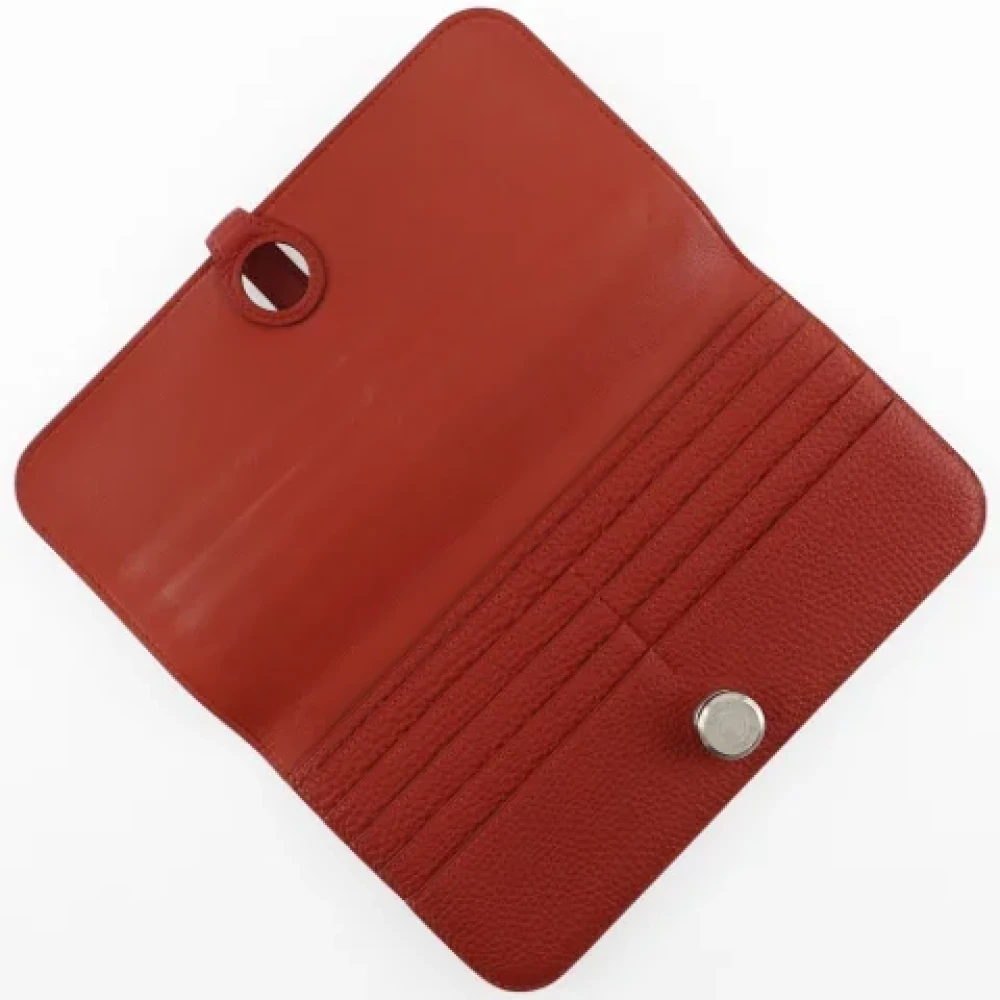 Hermès Vintage Pre-owned Leather wallets Red Dames
