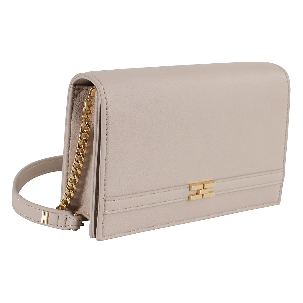 Elisabetta Franchi Stijlvolle leren tas voor vrouwen Gray Dames