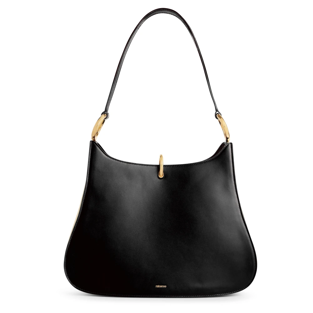 Rabanne Women's Black Shoulder Bags, One Size, Leather Bag With Gold Details