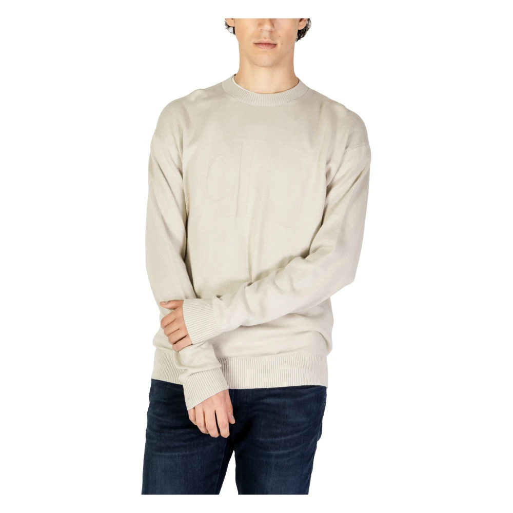 Calvin Klein Jeans Intarsia Mix Heren Trui Beige Heren