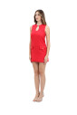 robe-courte-rouge-avec-encolure-en-forme-de-cle