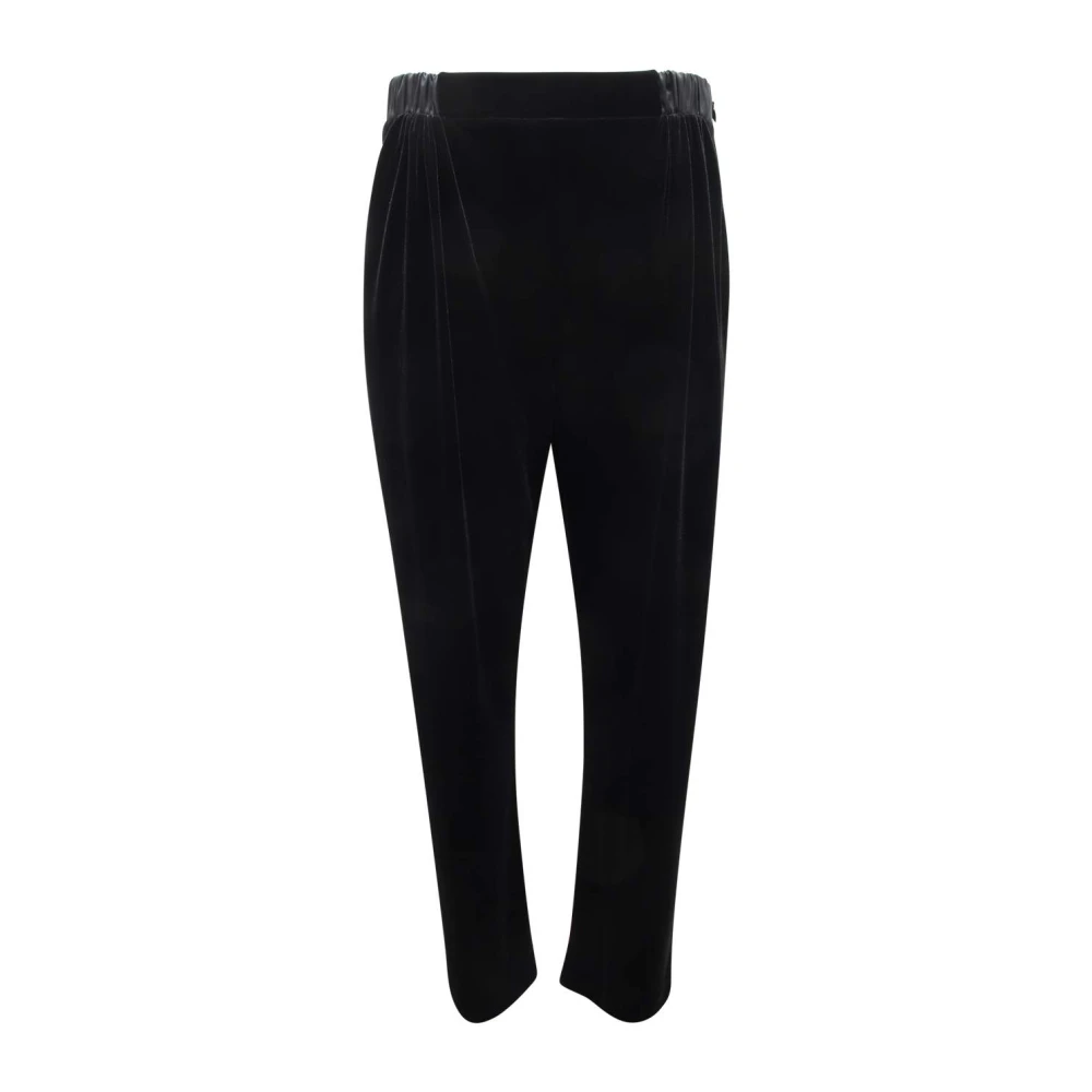 Armani Vrouw Zwart Fluwelen Broek Made In Italy