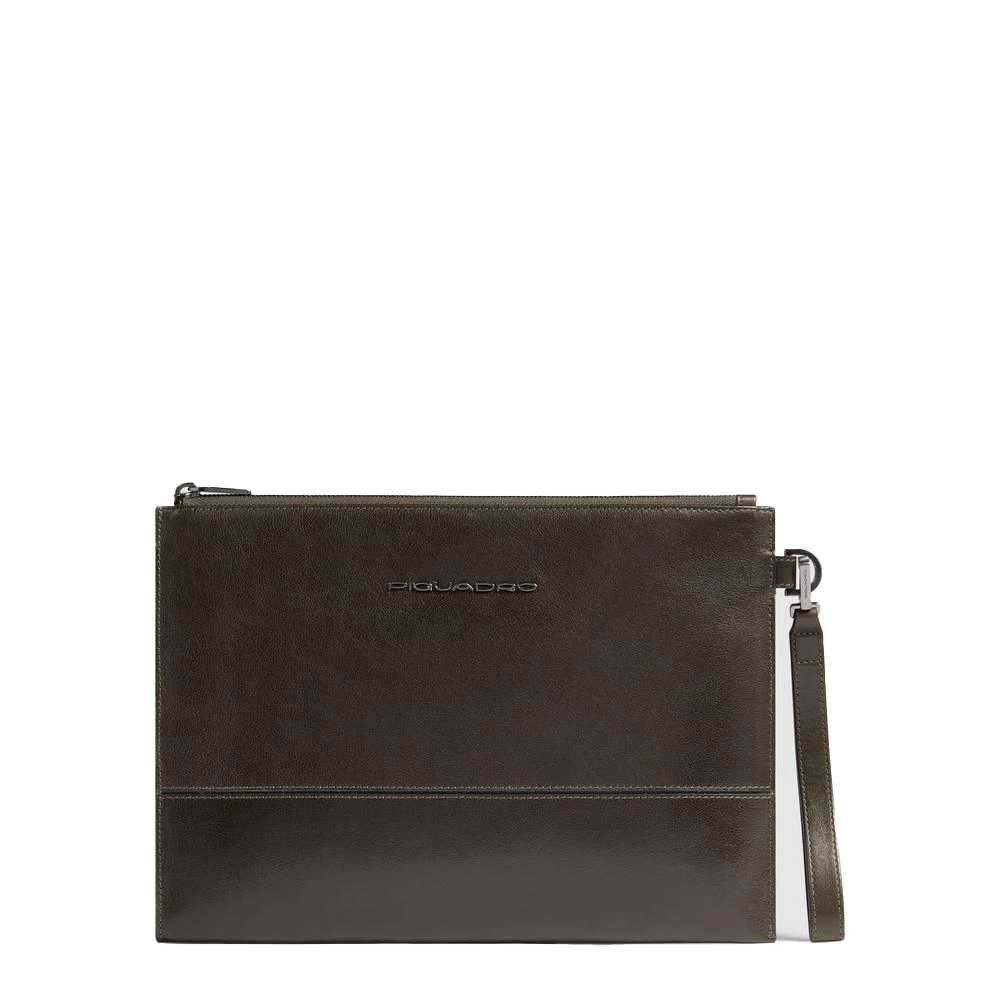 Piquadro Homme Vert Sacs, Taille: One Size Pochette En Cuir Avec Compartiment Pour Ipad®Pro 11 Et Poche Pour Airpods®