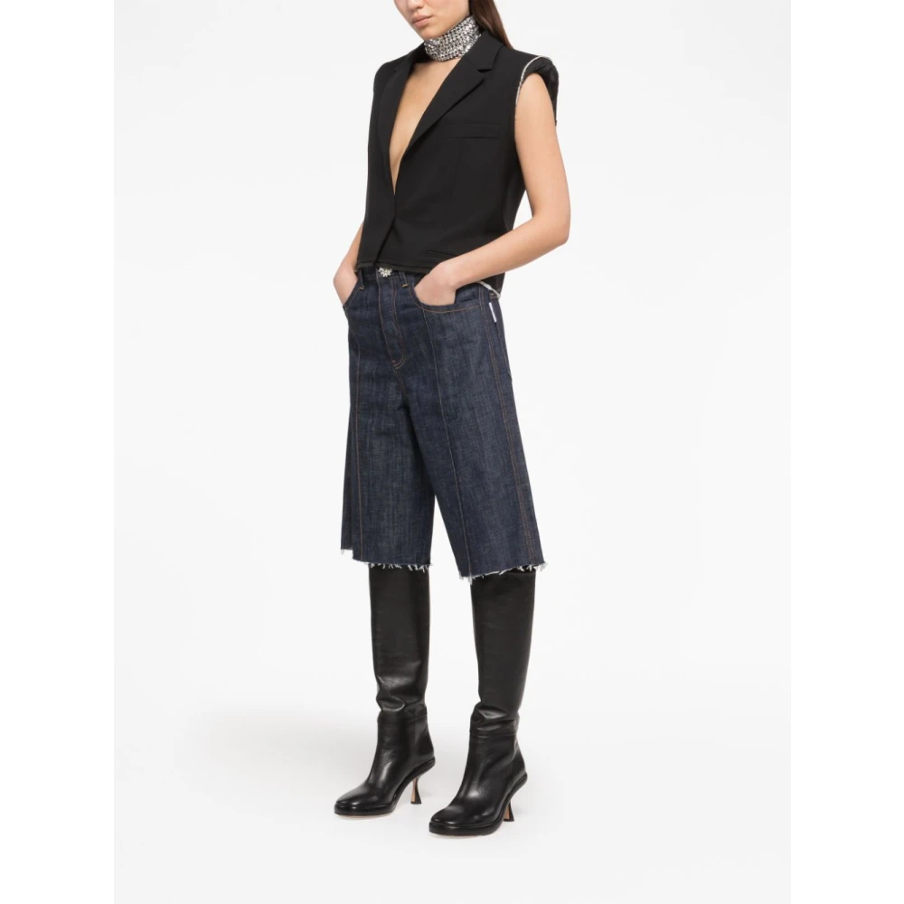 AZ Factory Oversized Denim Jeans met Kristal Knoop Blue Dames