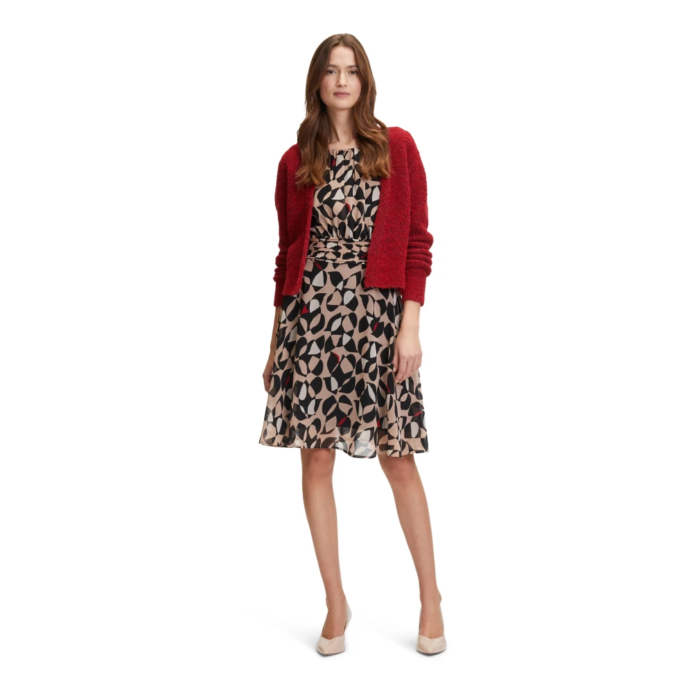 Betty & Co Mouwloze Chiffon Jurk Multicolor Dames
