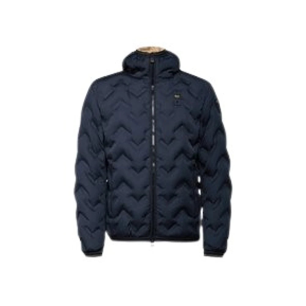 Blauer Heren Hooded Puffer Jas Blue Heren