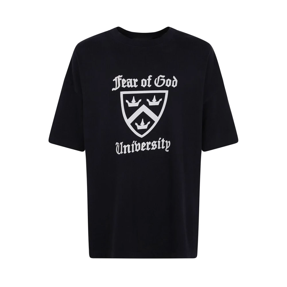 Fear Of God Zwarte Crew Neck Korte Mouwen Sweater Black Heren