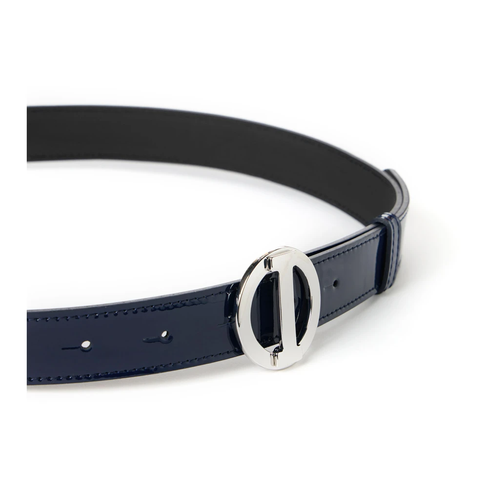 Iceberg Blauwe Faeda Piuma leren riem met logogesp I Blue Dames