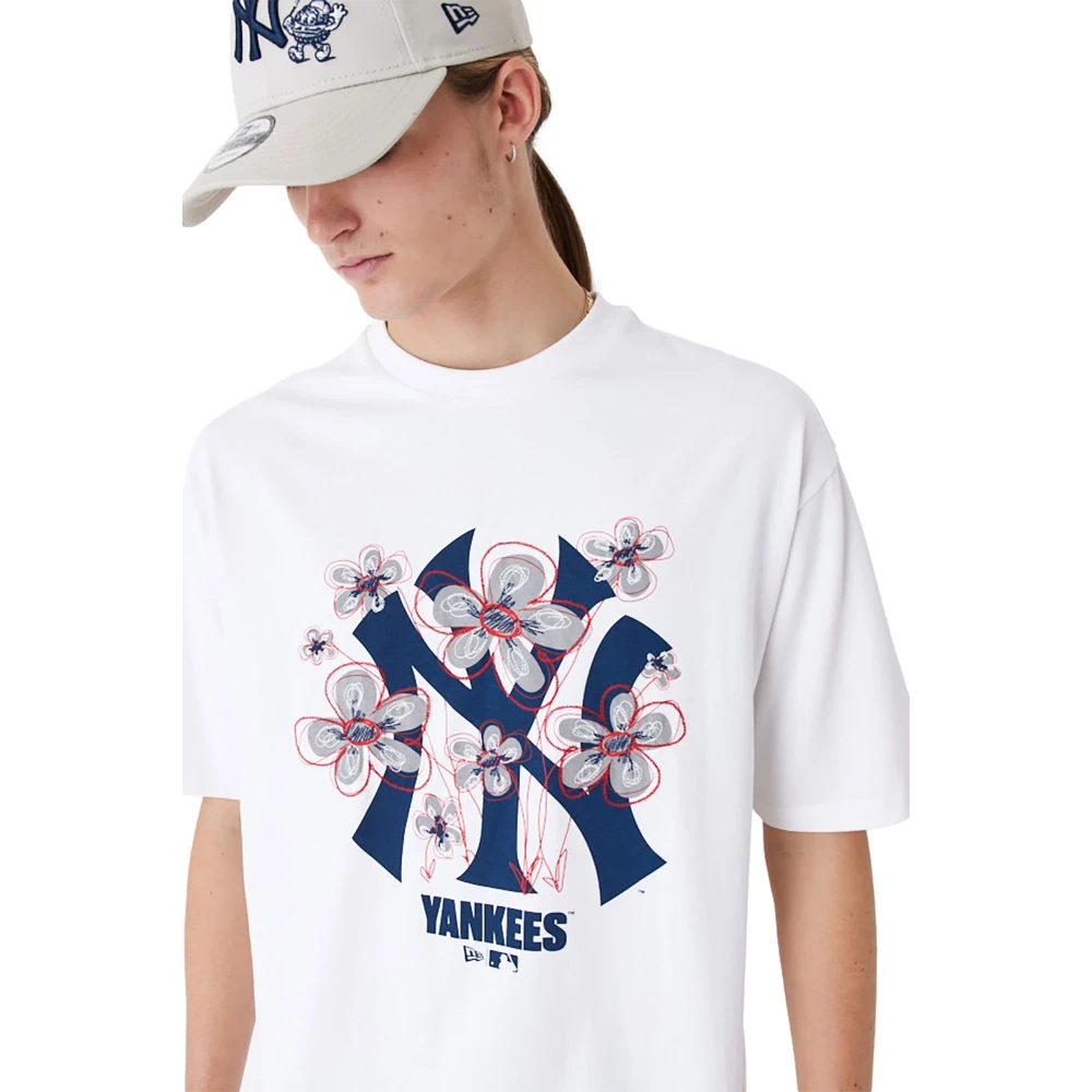 new era Yankees MLB Floral Logo Shirt White Dames