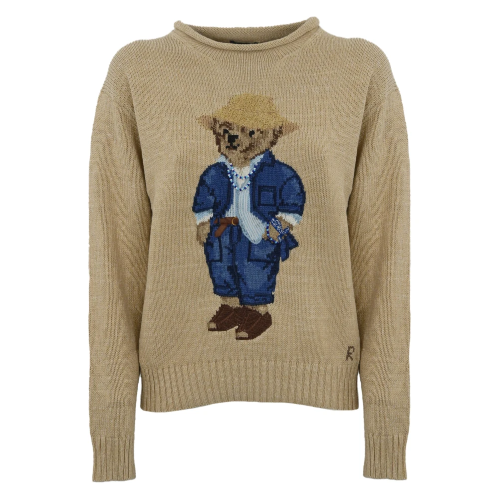 Polo Ralph Lauren Katoenen trui met Polo Bear Design Beige Dames