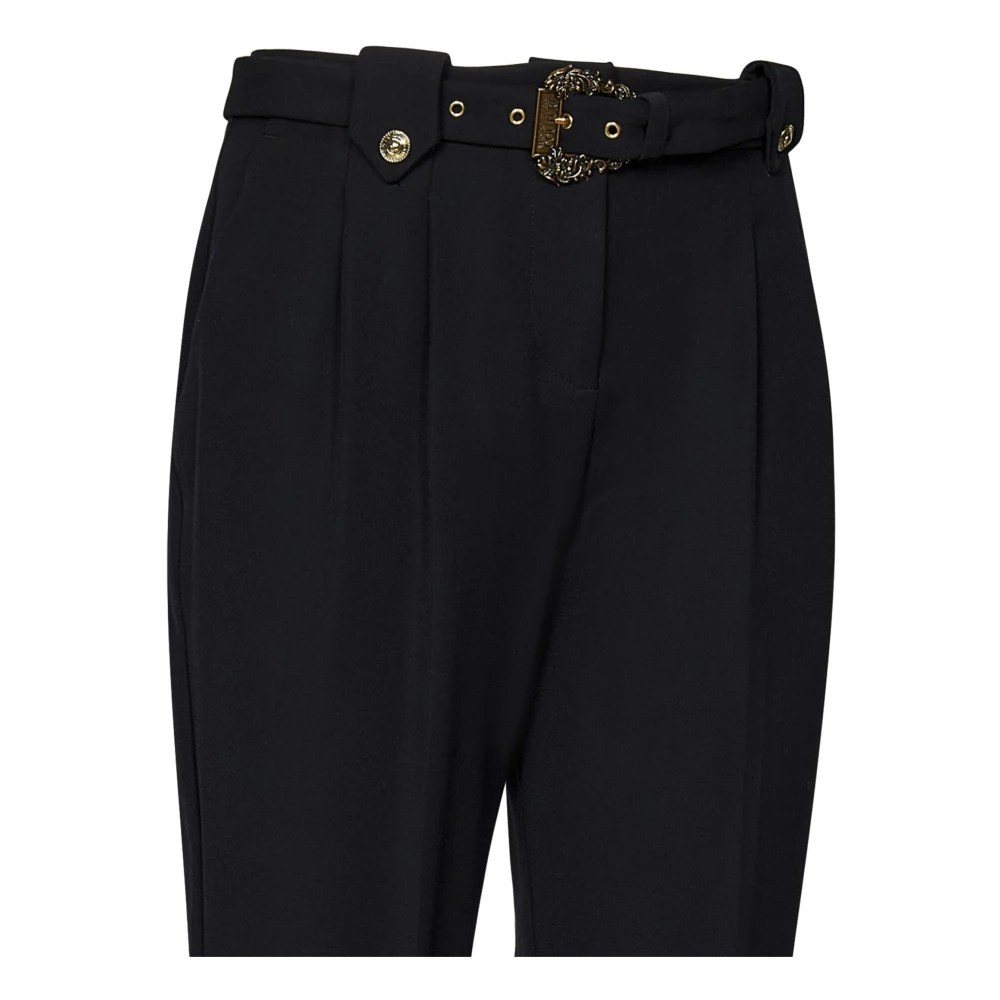 Versace Jeans Couture Zwarte broek met Barok gesp Black Dames