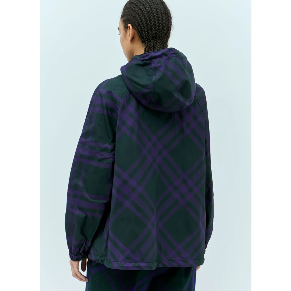 Burberry Nylon-Twill Windbreaker Jacket Purple Dames